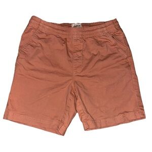 Pact Shorts Mens Large Canvas Drawstring 7" Organic Cotton Adobe Orange Casual